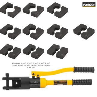 ALICATE CRIMPADOR HIDRÁULICO COM 12 MATRIZES